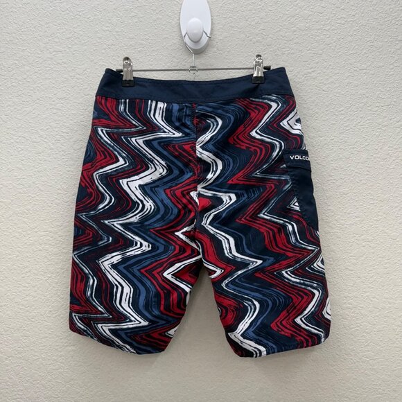 Volcom Volmericana Red White Blue 4th of July Boardshort Swim Trunk Mens size 30 - Picture 7 of 10